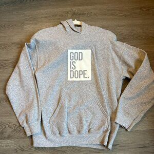 God is Dope Hoody Sweatshirt - Grey - Medium